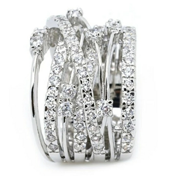 New Silver Wide Multilayer Ring - Picture 3 of 6